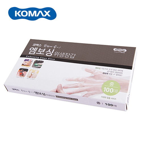 코멕스 한번에슉 엠보싱위생장갑(중) 100매